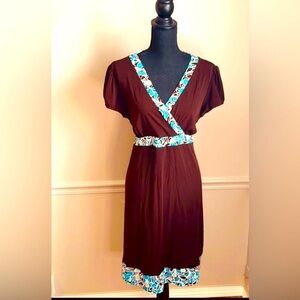 MOTHERHOOD Brown V Neck Midi Dress Size XL